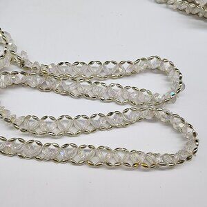 Handmade Garland Iridescent & Silver Oval Beads 9 Yards 22" each 2 Strands VTG